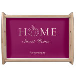 Burgundy fall autumn home sweet home serving tray