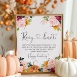 Burgundy fall floral ring hunt bridal shower game poster<br><div class="desc">Burgundy fall floral ring hunt bridal shower game
Matching items available.</div>