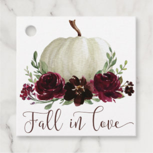 Burgundy Fall in Love Thank You Favor Tag