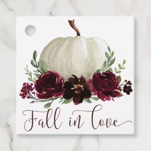 Burgundy Fall in Love Thank You Favor Tag