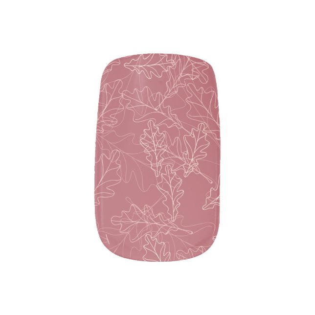 Burgundy Fall Leaf Design Minx Nail Art (Left Thumb)