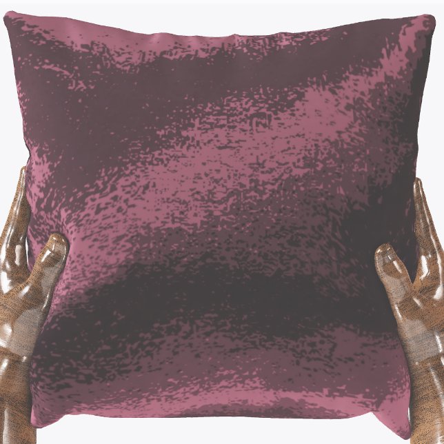 Burgundy Faux Velvet Print Throw Pillow (Creator Uploaded)