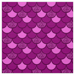 Burgundy fish scale pattern with glitter effect fabric