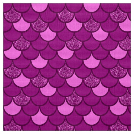 Burgundy fish scale pattern with glitter effect fabric