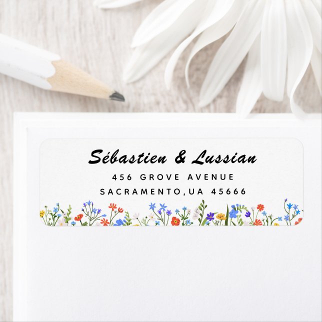 Burgundy  Floral | Address labels (Insitu)