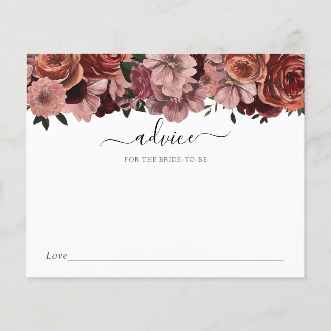 Burgundy Floral Advice for the Bride-to-Be (Front)