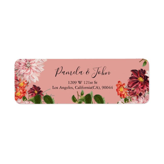 Burgundy Floral Anniversary | Birthday | Wedding L Label (Front)
