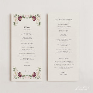 Burgundy Floral Art Nouveau Wedding Program