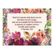 Burgundy Floral Bible Verse Timothy Youth