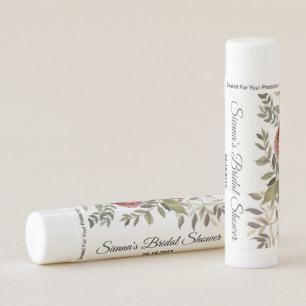 Burgundy Floral Bloom Baptism Thank You Lip Balm