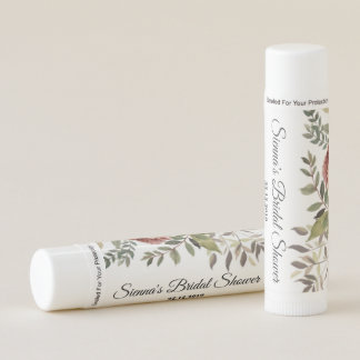 Burgundy Floral Bloom Baptism Thank You Lip Balm