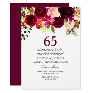 65th birthday invitations zazzle