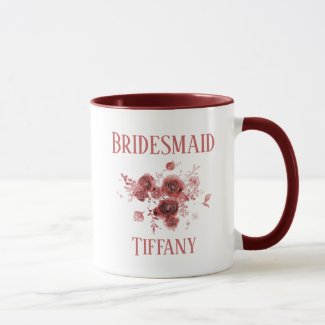 Burgundy Floral Bridesmaid 