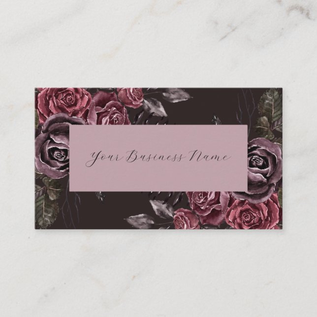 Burgundy Floral Business Card (Front)