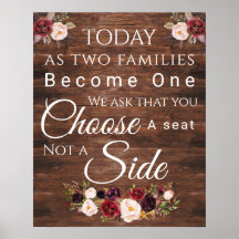 Burgundy Floral Choose a Seat 