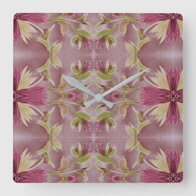 Burgundy Floral Clock (Front)