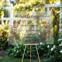 Burgundy Floral Elegant Wedding Welcome