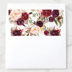 Burgundy Floral Envelope Liners