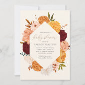 Burgundy Floral Fall Baby Shower Invitation (Front)