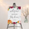 Burgundy floral fall pumpkin baby shower welcome