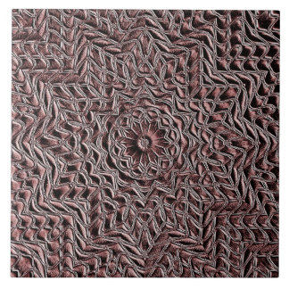 Burgundy Floral Geometric Ceramic Tile