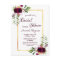 Burgundy floral gold boho bridal shower invitation