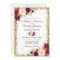 Burgundy Floral Gold Glitter Wedding Invitation GB