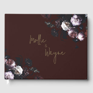 Burgundy Floral Guest Book