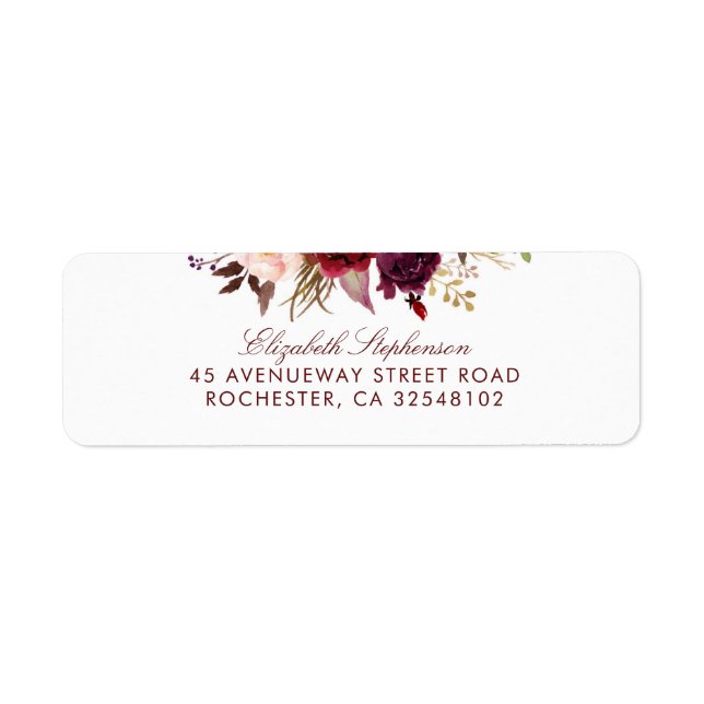Burgundy Floral Label (Front)