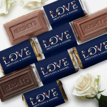 Burgundy Floral Love Wedding Blue Hershey's Miniatures