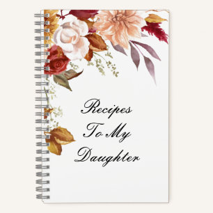Burgundy floral mother's day notebook