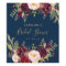 Burgundy Floral Navy Blue Rustic Bridal Shower