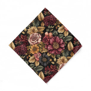Burgundy Floral Pattern Bandana