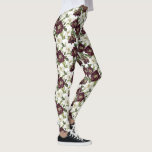 Burgundy  Floral Pattern  Leggings<br><div class="desc">Elevate your style with these leggings featuring a beautiful burgundy floral pattern. Perfect for casual wear,  workouts,  or adding a pop of color to your outfit,  they combine comfort and elegance. Ideal for pairing with tunics,  sweaters,  or layering under skirts for a chic look.</div>