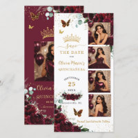 Burgundy Floral Photo Booth Quinceanera Sweet 16