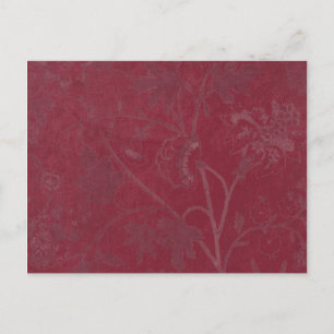 Burgundy Floral Print Background Postcard