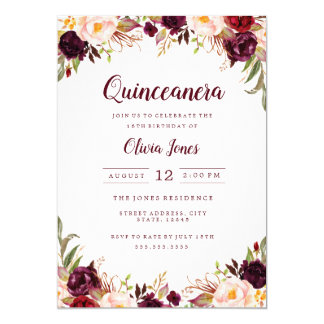 Burgundy Quinceanera Invitations 9