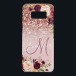 Burgundy Floral Rose Gold Glitter Sparkles Name Case-Mate Samsung Galaxy S8 Case<br><div class="desc">Burgundy Floral Watercolor Rose Gold Glitter Sparkles Name. Glitter is a PRINTED EFFECT on FLAT SURFACE,  FOR HER. with your name or monogram,  initial or text. Elke Clarke ©</div>