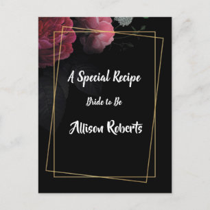 Burgundy Floral Rustic Bridal Shower Postcard