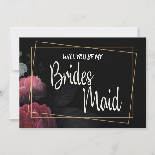 Burgundy  Floral Rustic   Bridesmaid Invitation