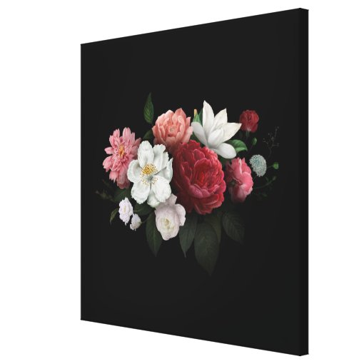 Burgundy Floral Rustic Canvas Print | Zazzle