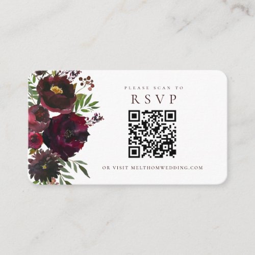  Burgundy Floral Scan to RSVP Wedding Enclosure Ca