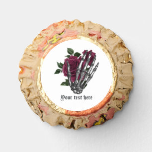 Burgundy Floral Skeleton Gothic Halloween Reese's Peanut Butter Cups