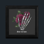 Burgundy Floral Skeleton Hand Gothic Gift Box<br><div class="desc">Whimsical gothic burgundy floral skeleton hand gift box.</div>