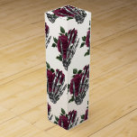 Burgundy Floral Skeleton Hand Gothic Wine Box<br><div class="desc">Whimsical gothic burgundy floral skeleton hand wine box.</div>