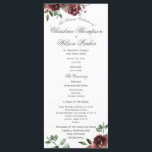 Burgundy Floral Watercolor Bouquet Wedding Program<br><div class="desc">Burgundy Floral watercolor bouquet design wedding program card to compliment our Vintage Floral Watercolor bouquet wedding invitation set.  Personalize and add lines of text as needed.</div>