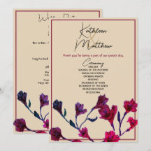 Burgundy Floral Watercolor Wedding