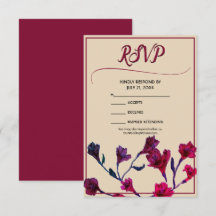 Burgundy Floral Watercolor Wedding