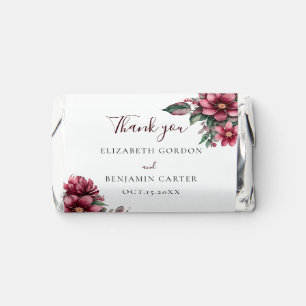 Burgundy Floral Wedding Boho Fall Elegant Hershey's Miniatures