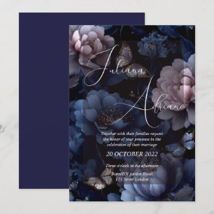 burgundy floral wedding design featuring rich wine invitation
